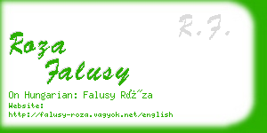 roza falusy business card